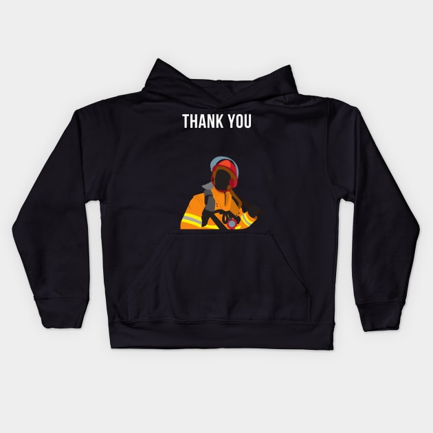 Thank You Fire Fighter Pride Tee Kids Hoodie by Forever December